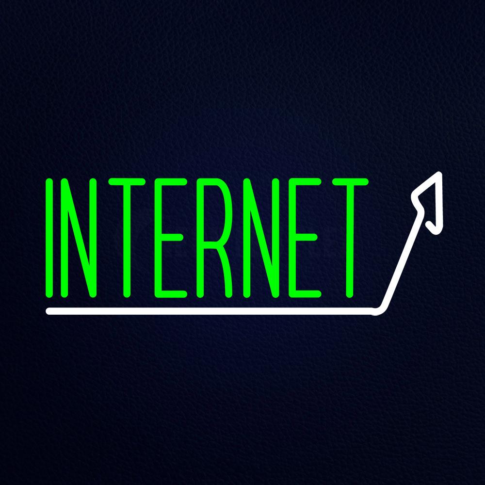 Internet With Arrow Neon Flex Sign