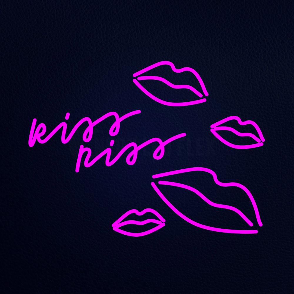 Kiss Kiss Neon Flex Sign