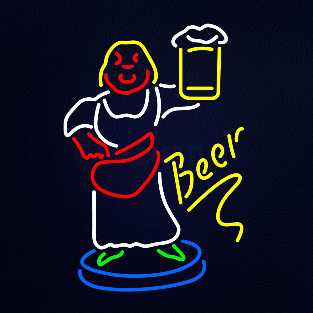 Lady With Beer Mug Neon Flex Sign