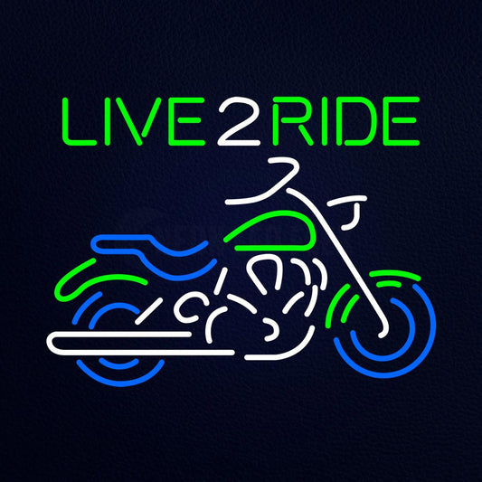 Live 2 Ride Motorcycle Neon Flex Sign