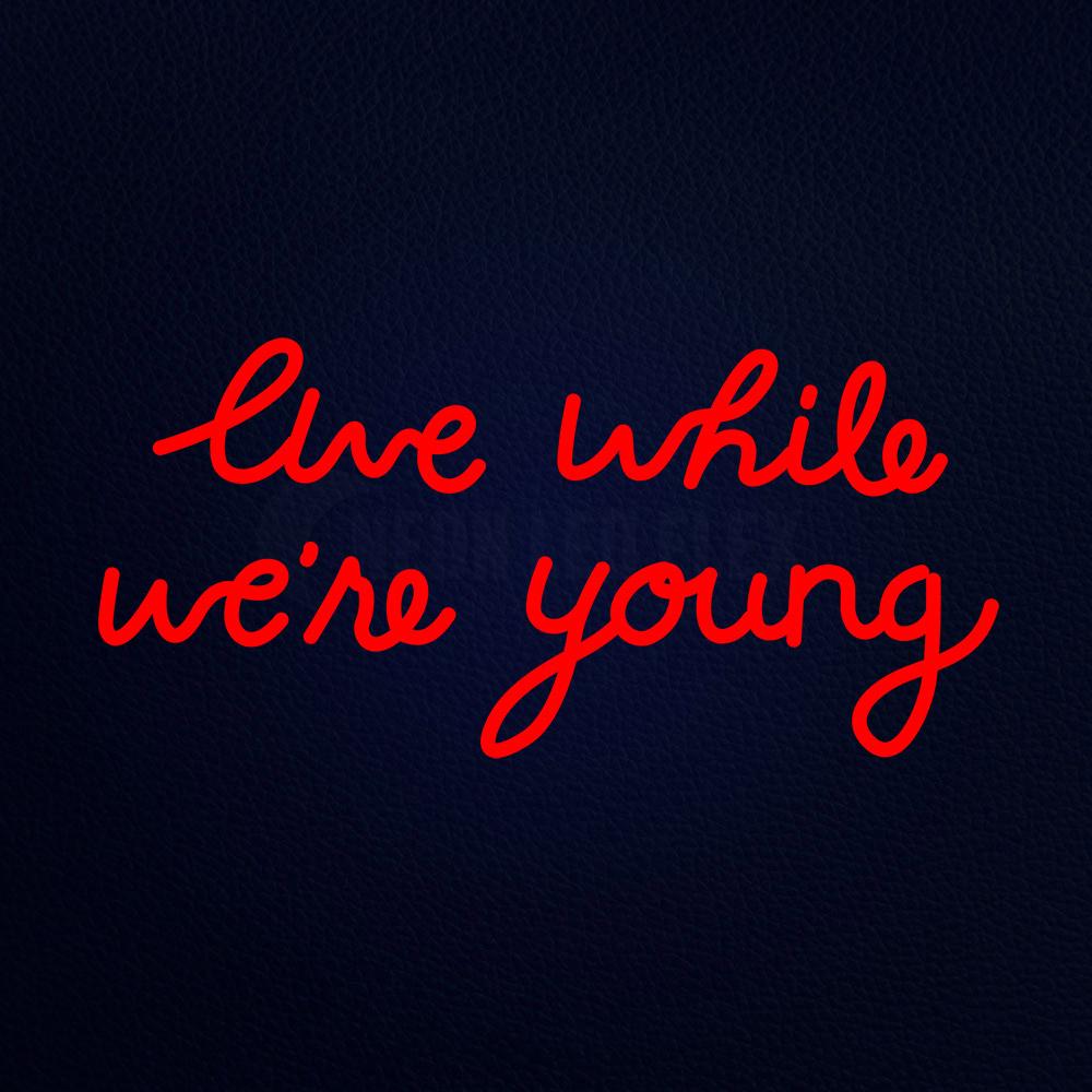 Live While Were Young Neon Flex Sign