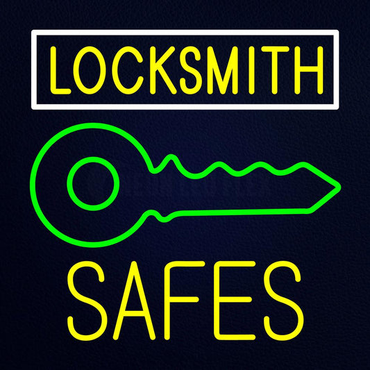 Locksmith Safes Key Logo Neon Flex Sign