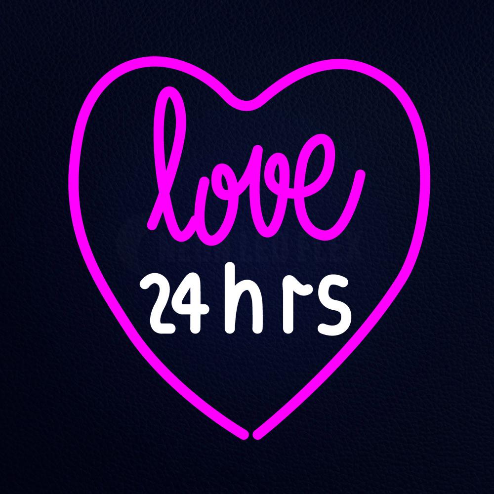 Love 24 Hrs Neon Flex Sign