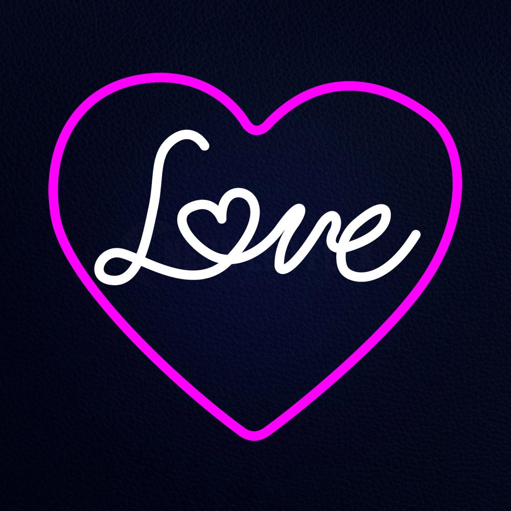 Love With Heart Neon Flex Sign