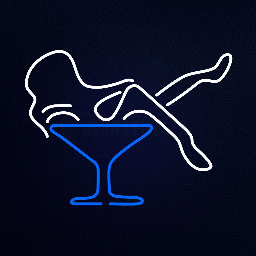 Martini Glass Girl Neon Flex Sign