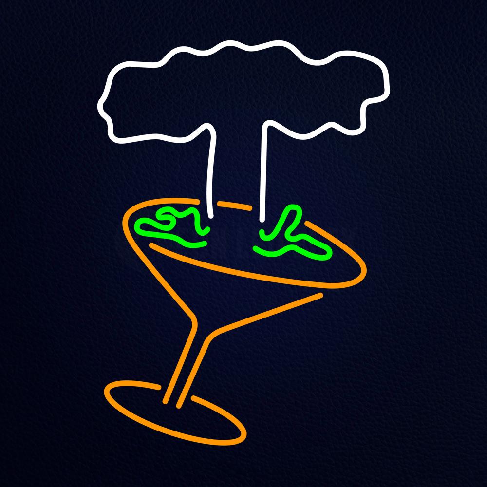 Martini Glass With Tree Neon Flex Sign