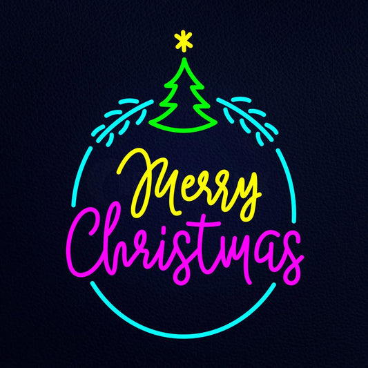 Merry Christmas Logo Neon Flex Sign