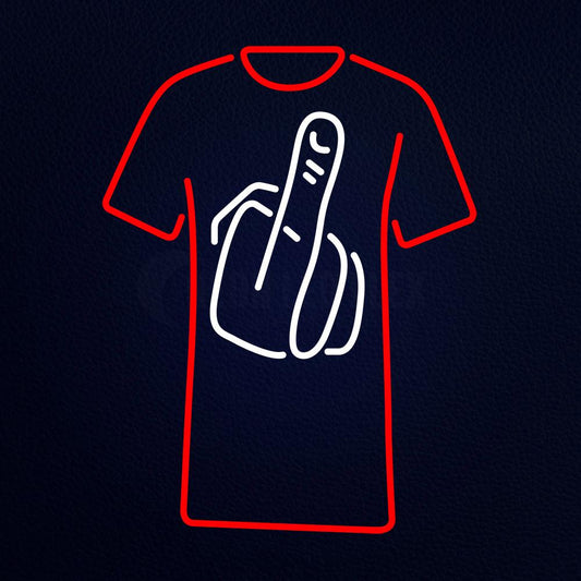 Middle Finger on T Shirt Neon Flex Sign