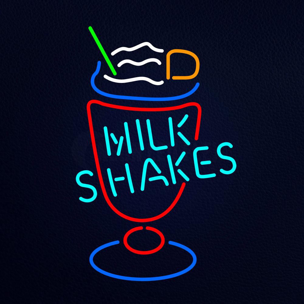 Milk Shakes Inside Glass Neon Flex Sign