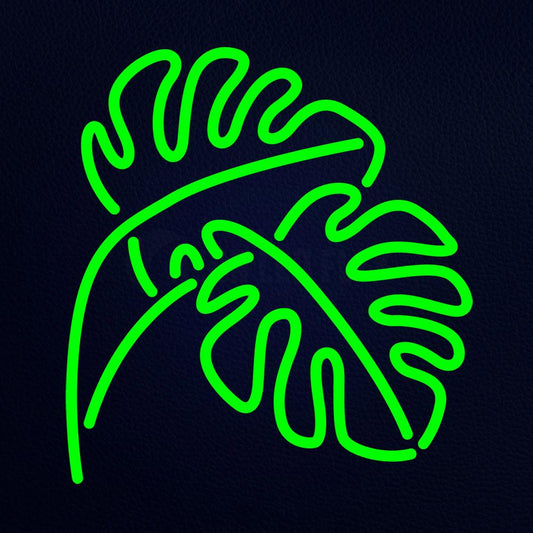 Monstera Leaf Industrial Neon Flex Sign