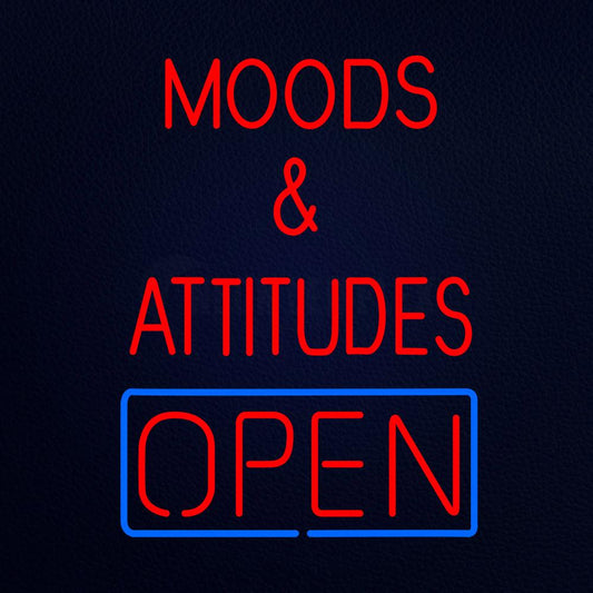 Mood and Attitudes Open Neon Flex Sign