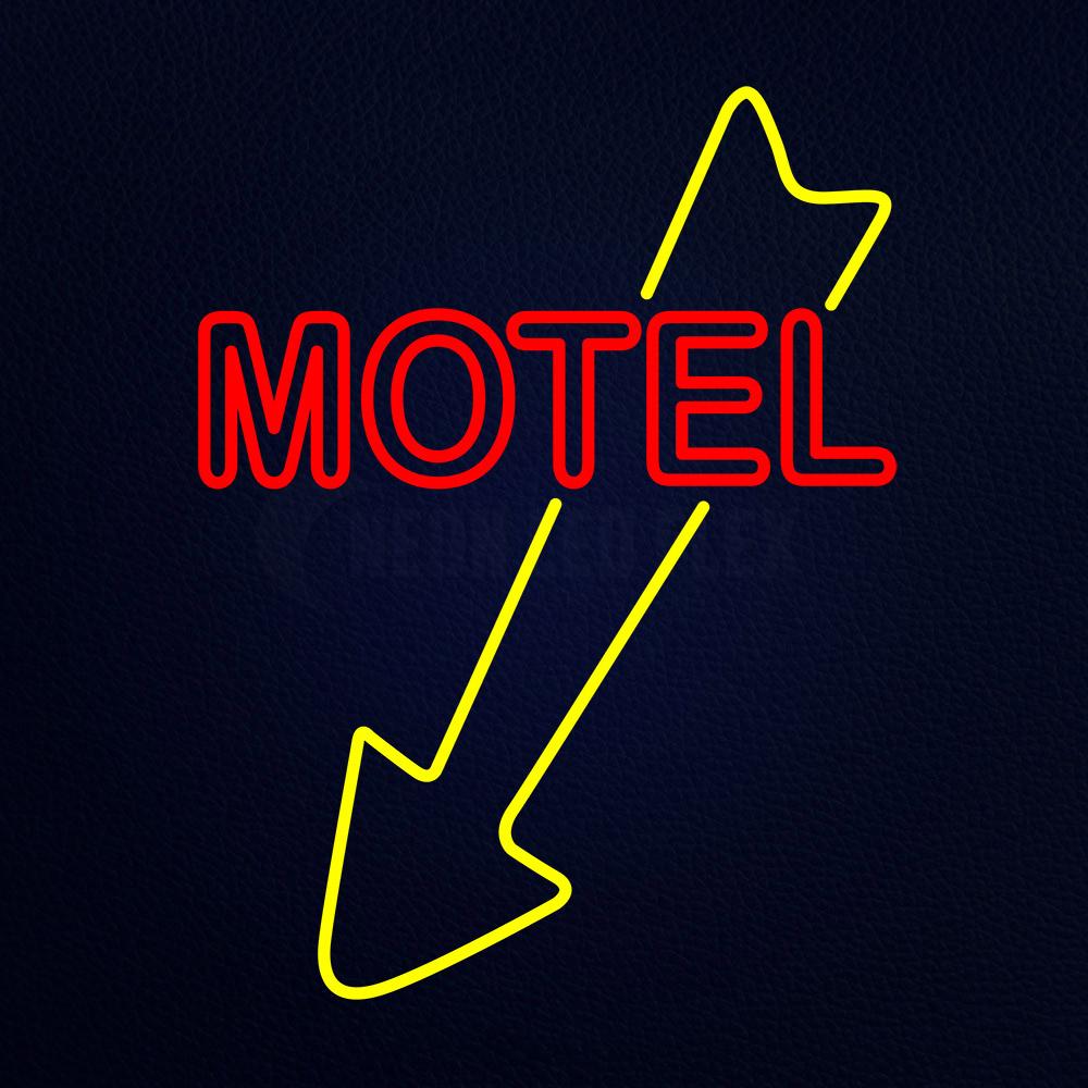 Motel With Down Arrow Neon Flex Sign