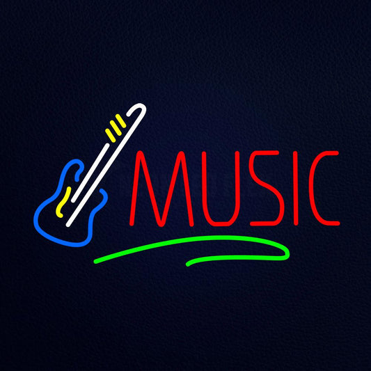 Music With Guitar Animated Neon Flex Sign