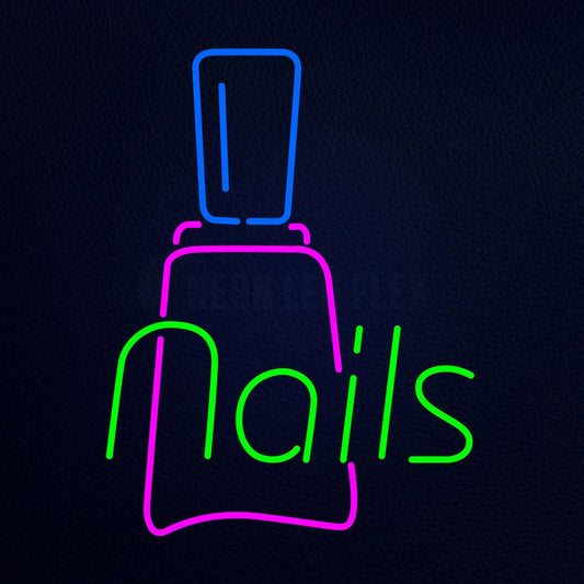 Nails With Nail Logo Neon Flex Sign