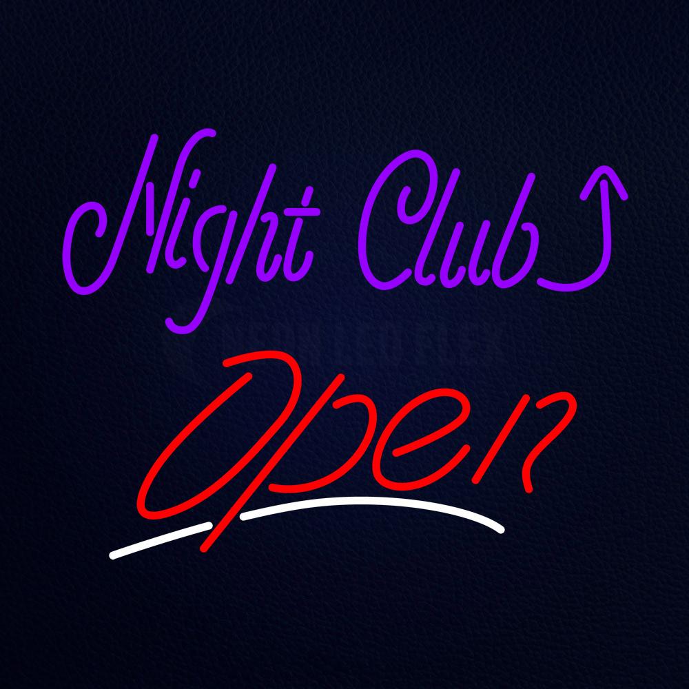 Night Club With Arrow Open Neon Flex Sign