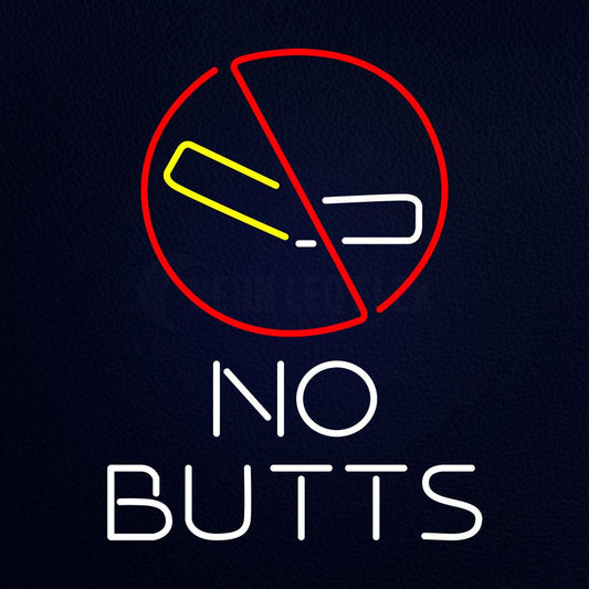 No Butts Neon Flex Sign