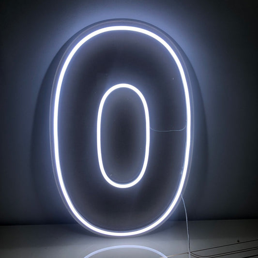 Number 0 Neon Sign