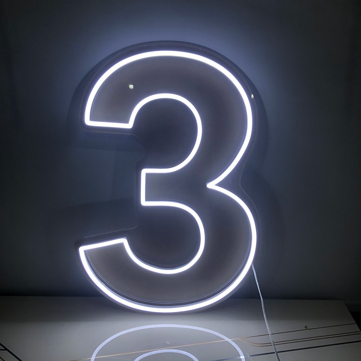 Number 3 Neon Sign