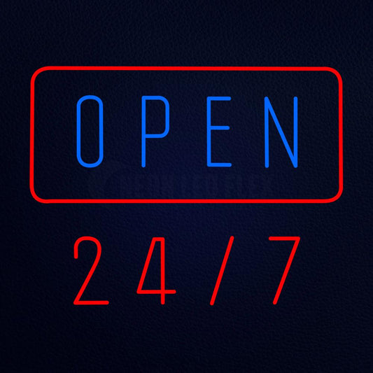 Open 24 7 Hours Neon Flex Sign