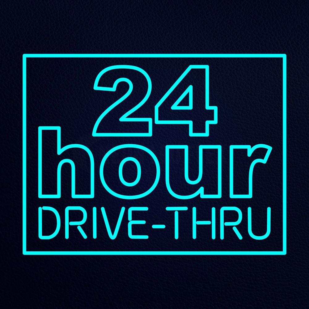 Open 24 Hours Drive Thru Neon Flex Sign