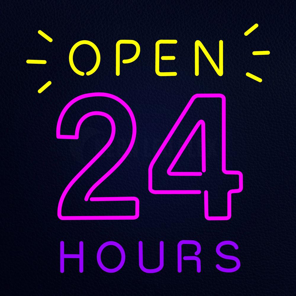 Open 24 Hours Neon Flex Sign