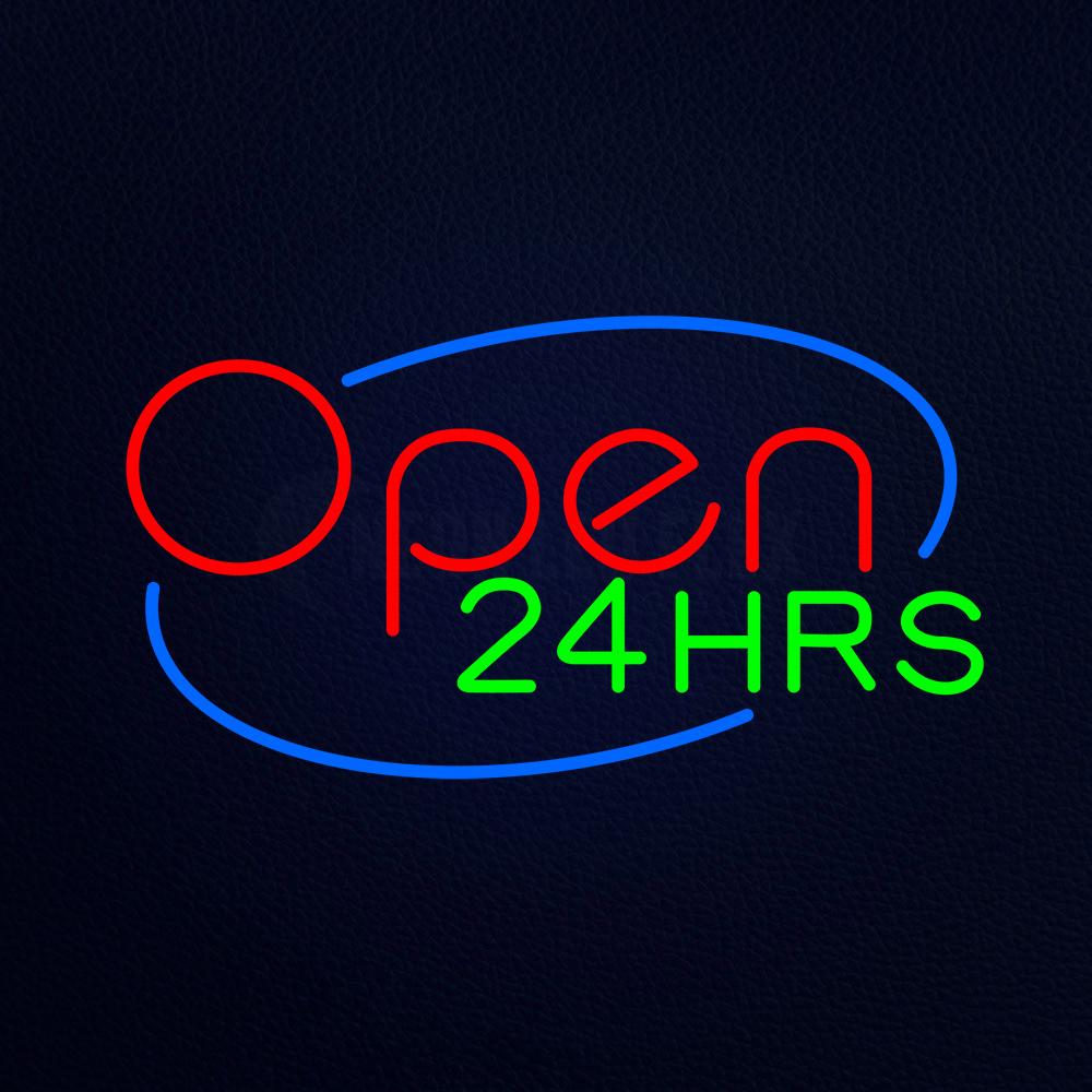 Open 24 Hrs Animated Neon Flex Sign