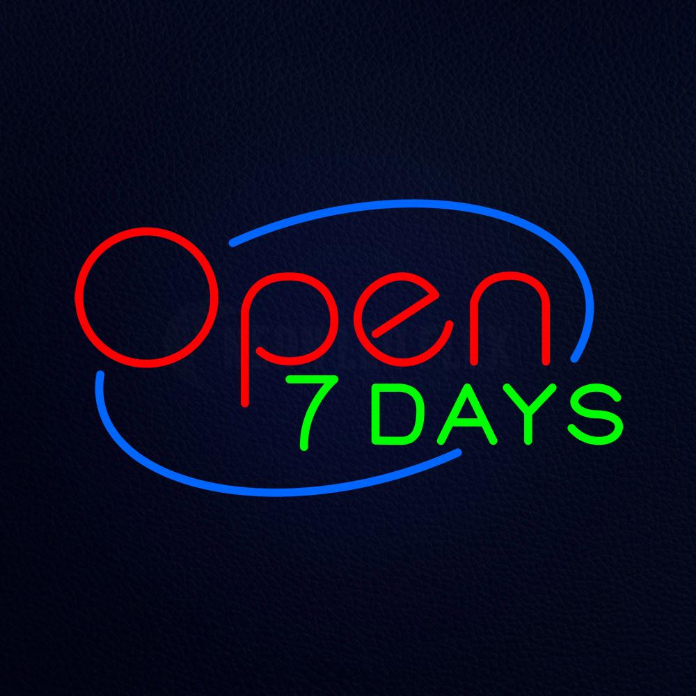 Open 7 Days Animated Neon Flex Sign