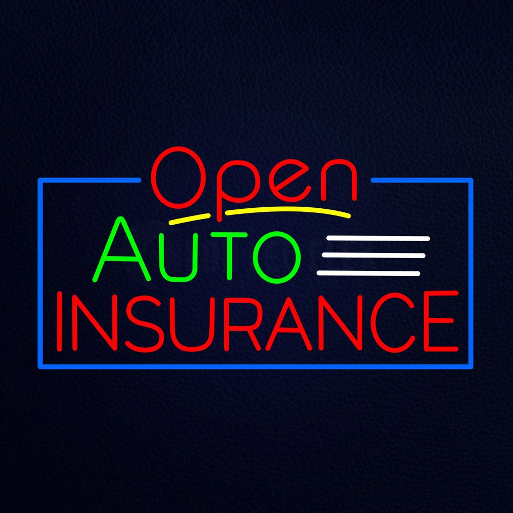 Open Auto Insurance Neon Flex Sign