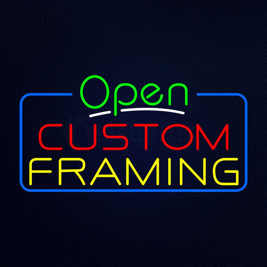 Open Custom Framing Neon Flex Sign