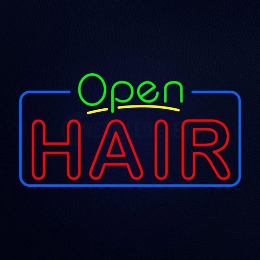 Open Double Stroke Hair Neon Flex Sign