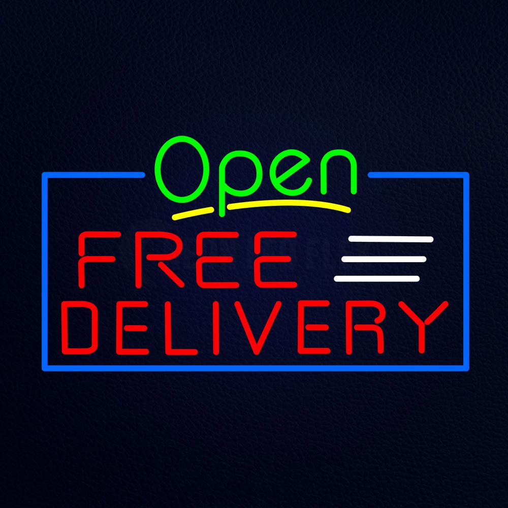 Open Free Delivery Neon Flex Sign