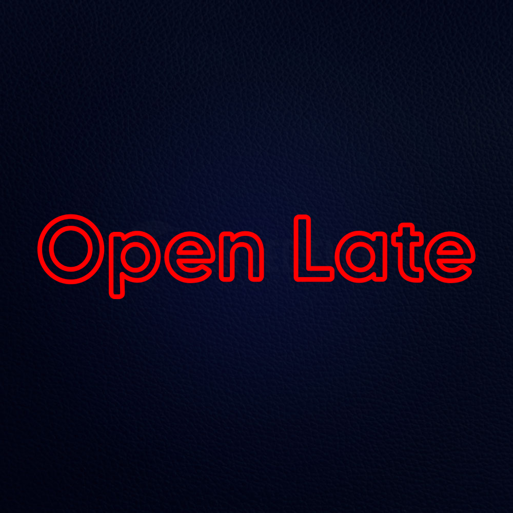 Open Late Double Line Neon LED Sign