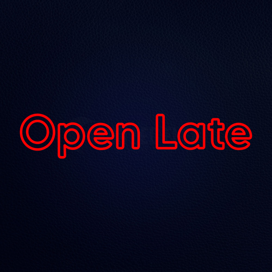 Open Late Double Line Neon LED Sign