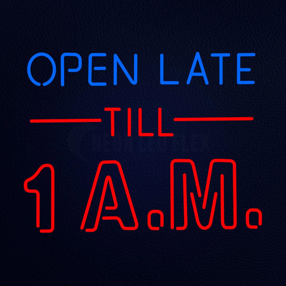 Open Late Till 1 Am Neon Flex Sign