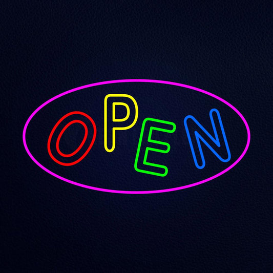 Open Oval Purple Neon Flex Sign