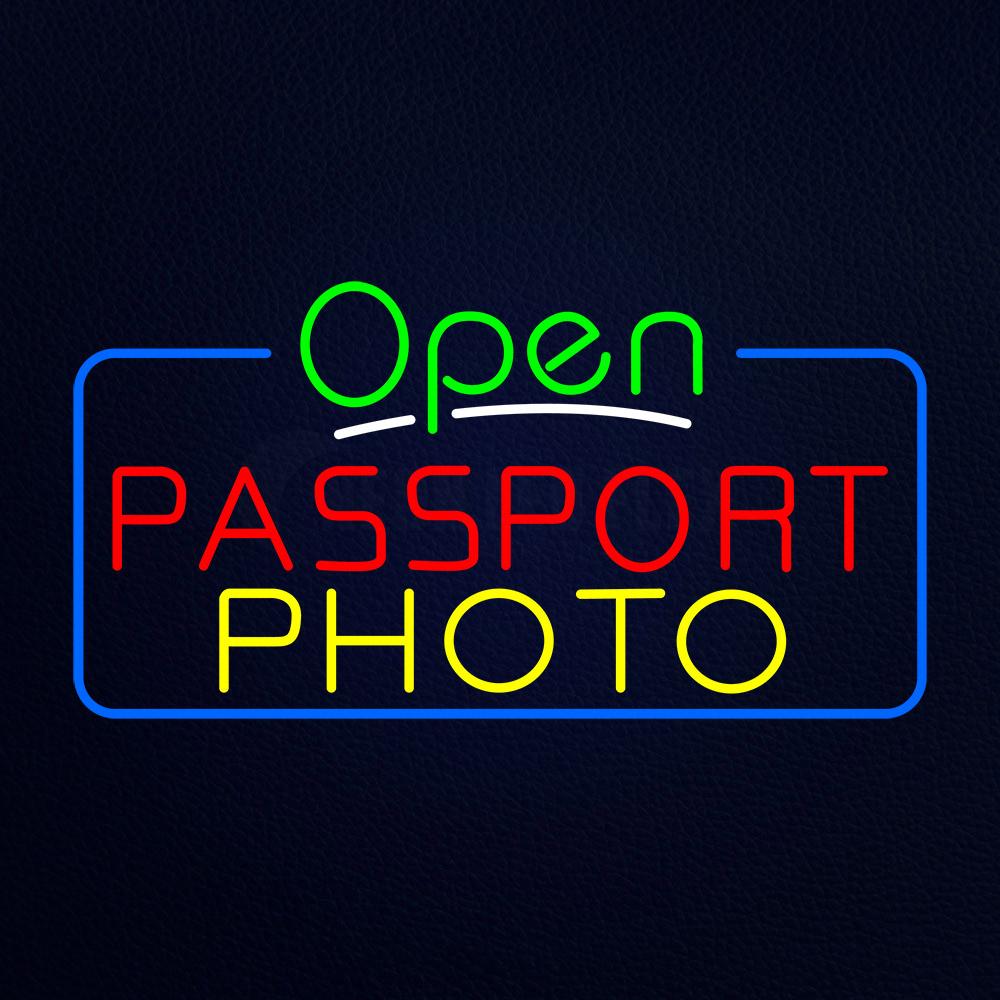 Open Passport Photo Neon Flex Sign