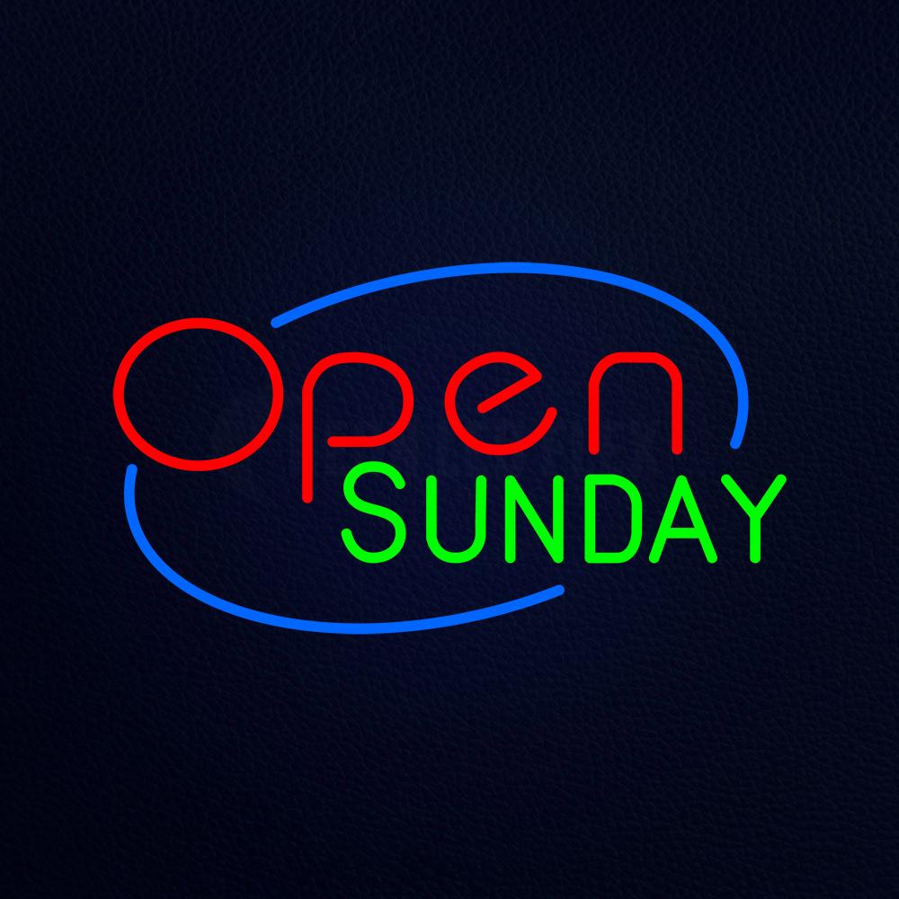 Open Sunday Animated Neon Flex Sign