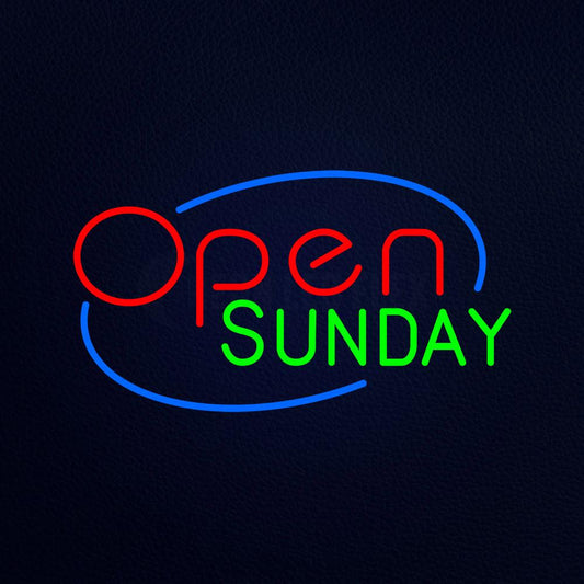 Open Sunday Animated Neon Flex Sign