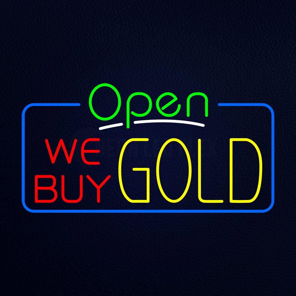 Open We Buy Gold Neon Flex Sign