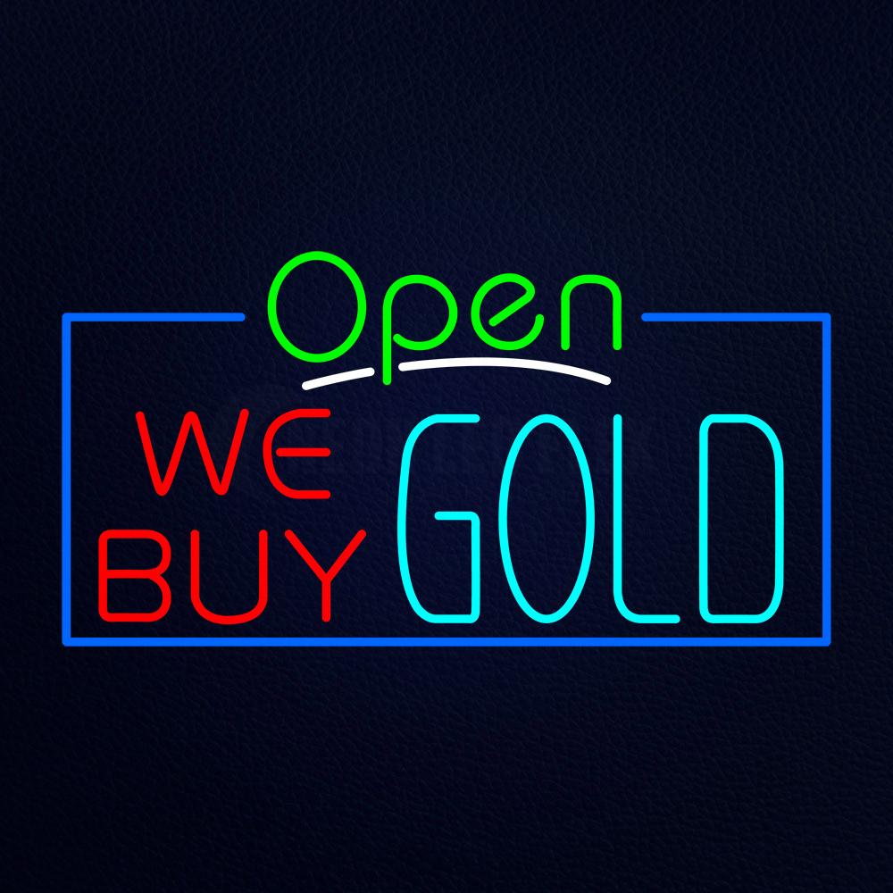 Open We Buy Gold Neon Flex Sign