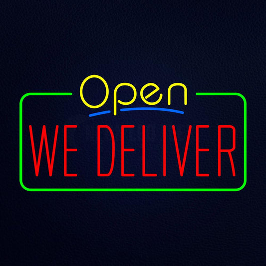 Open We Deliver Neon Flex Sign