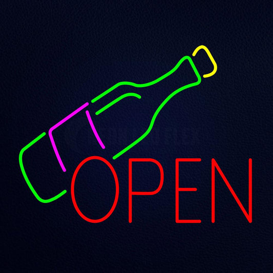 Open Wine Glass Neon Flex Sign