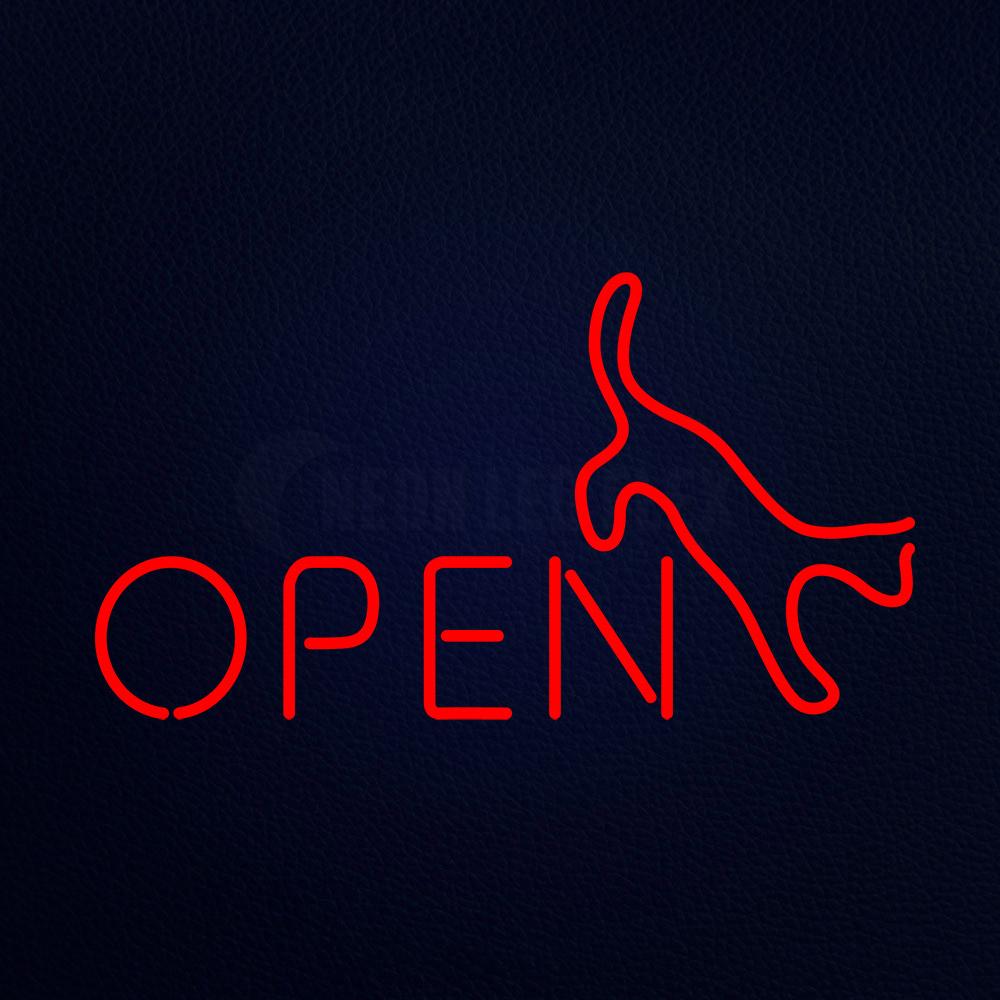 Open With Cat Neon Flex Sign