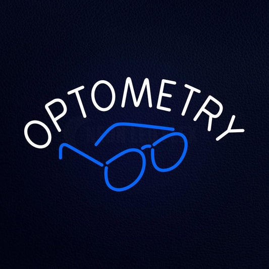 Optometry With Glass Logo Neon Flex Sign