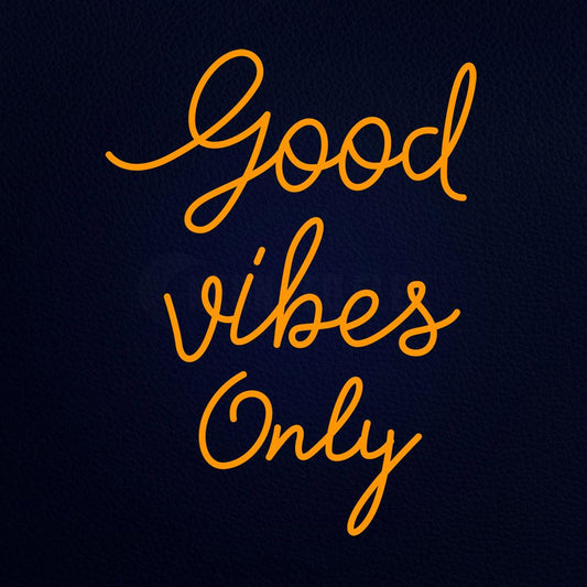 Orange Good Vibes Only Neon Flex Sign