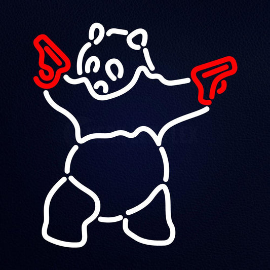 Panda Gun Neon Flex Sign