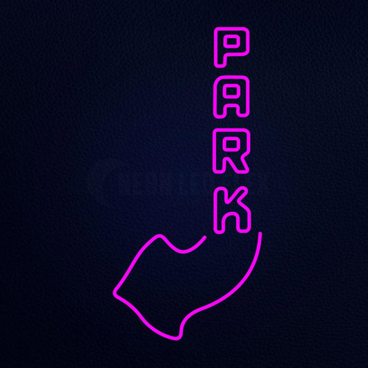 Park Here Left Neon Flex Sign