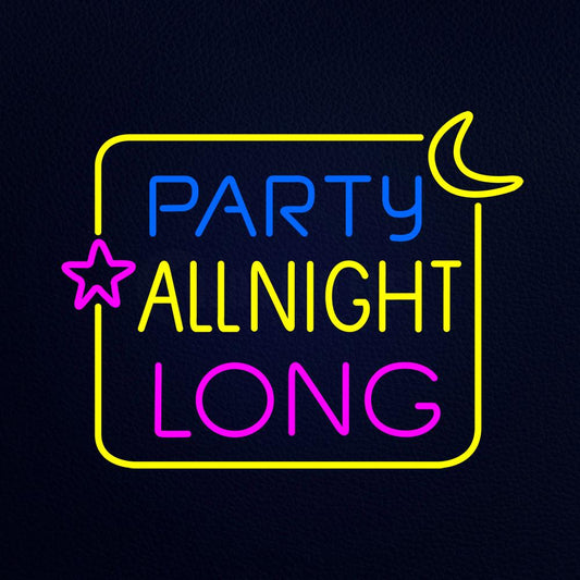 Party All Night Neon Flex Sign