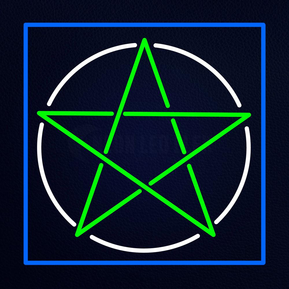 Pentacle With Border Neon Flex Sign