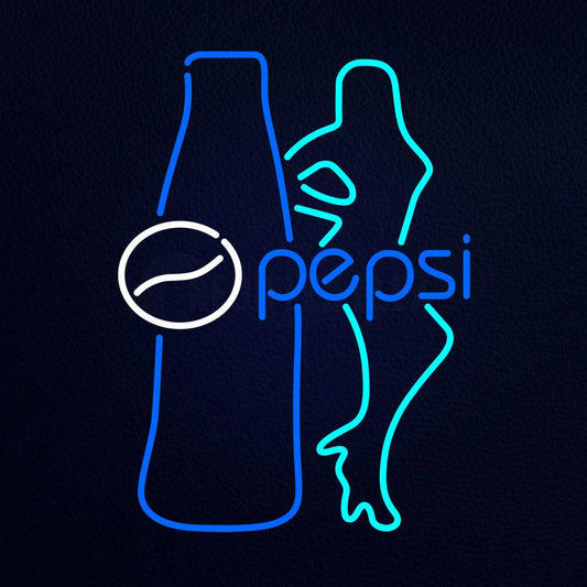 Pepsi Bar With Bottle and Girl Neon Flex Sign